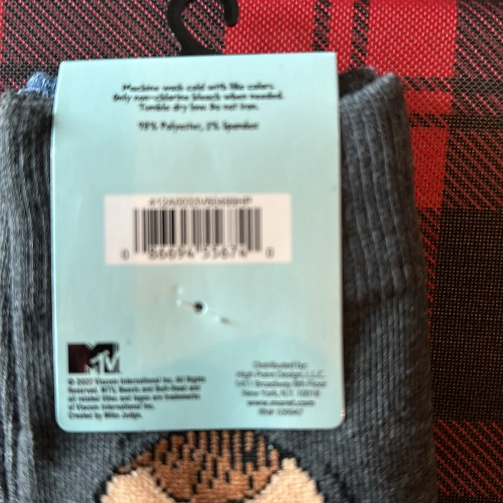 2 pairs Beavis and Butt Head crew socks